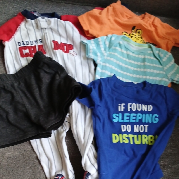 Baby Boy Onesie Lot Size 0-3 mos Carter's Garanimals Cloud Island - Picture 1 of 10